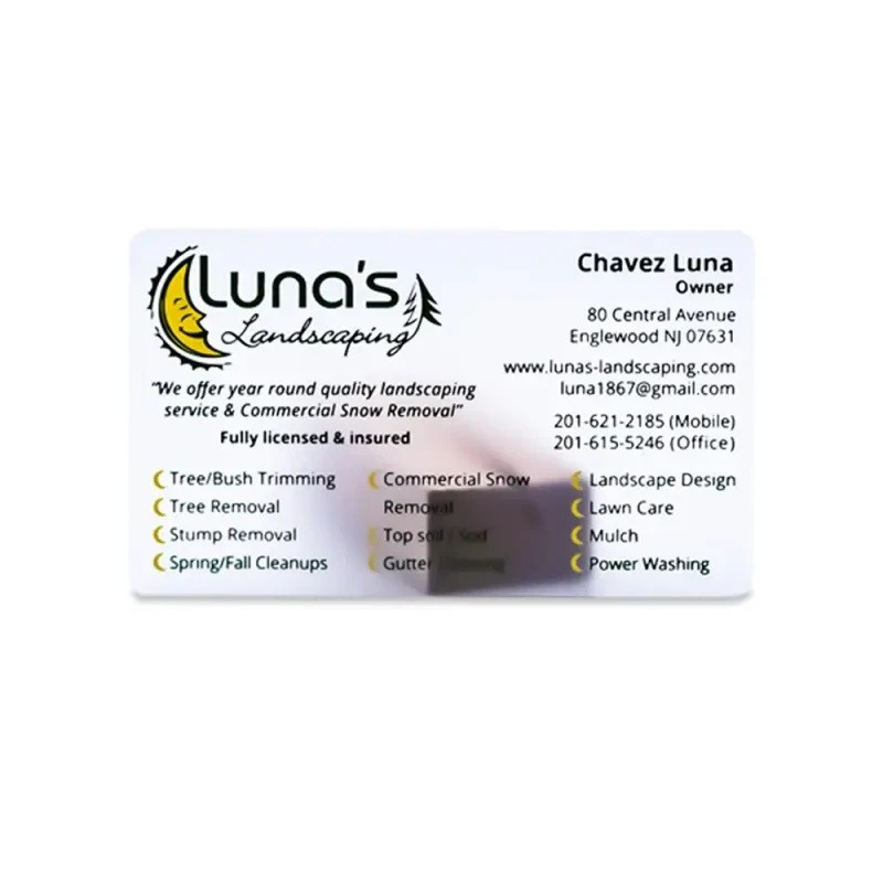 transparent pvc card